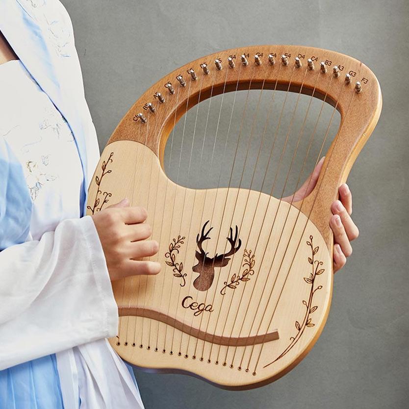 Lyre Mini Harpa 19 Strings Portable Kecapi Alat Musik