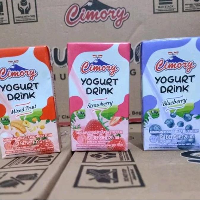 Used- Cimory Yoghurt Drink Rasa Stroberi Bluberi Mixed Fruit 125 Ml (1 Dus Isi 40)