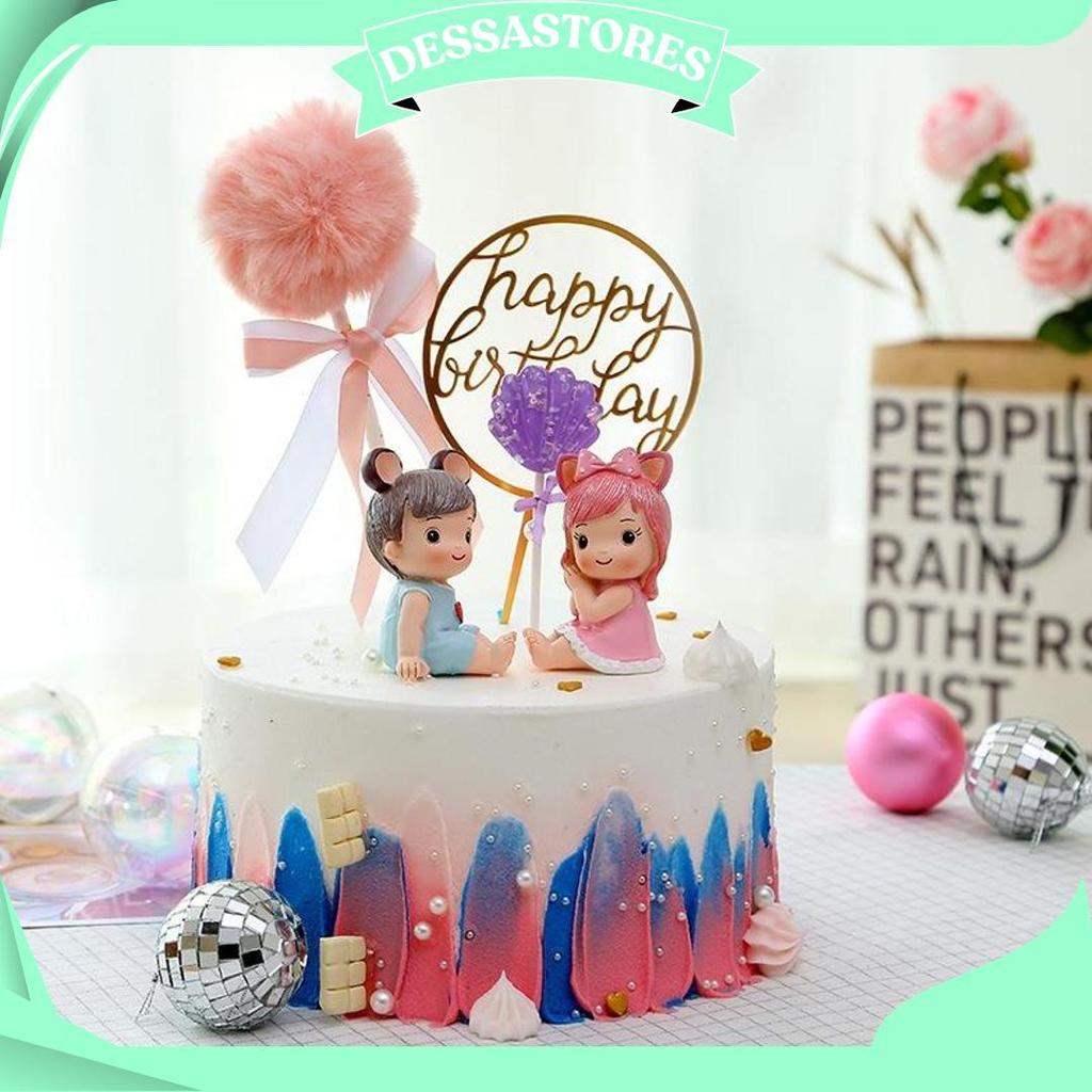 Dekorasi Pajangan Hiasan Kue Bayi / Cake Topper Newborn Baby Manyue 1 Bulan Allen Aile AS Promo