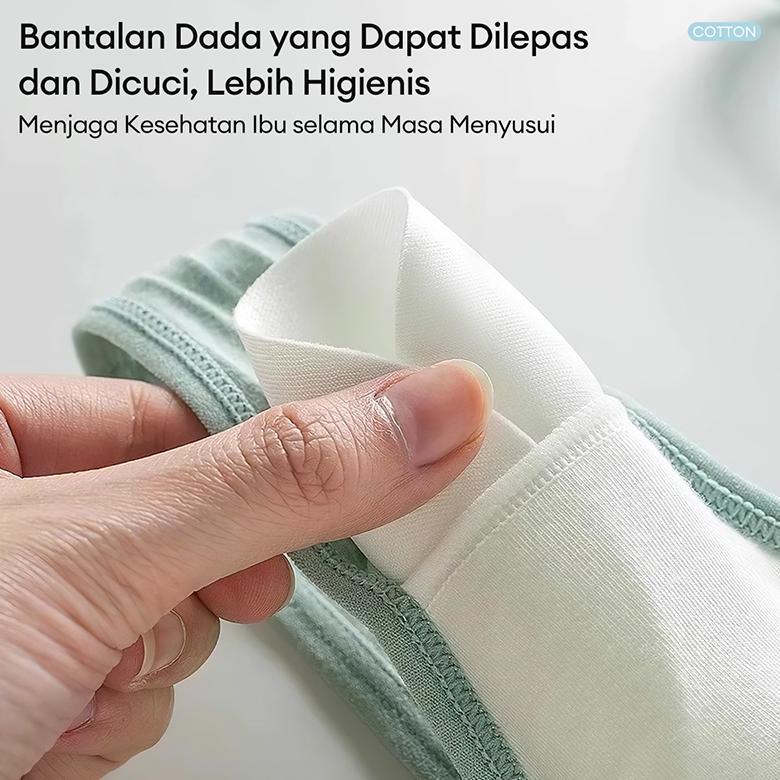 ORIGINAL ANGEL MOMMY BRA MENYUSUI JUMBO KANCING DEPAN PUSH UP BH TANPA KAWAT KATUN 1018BRA
