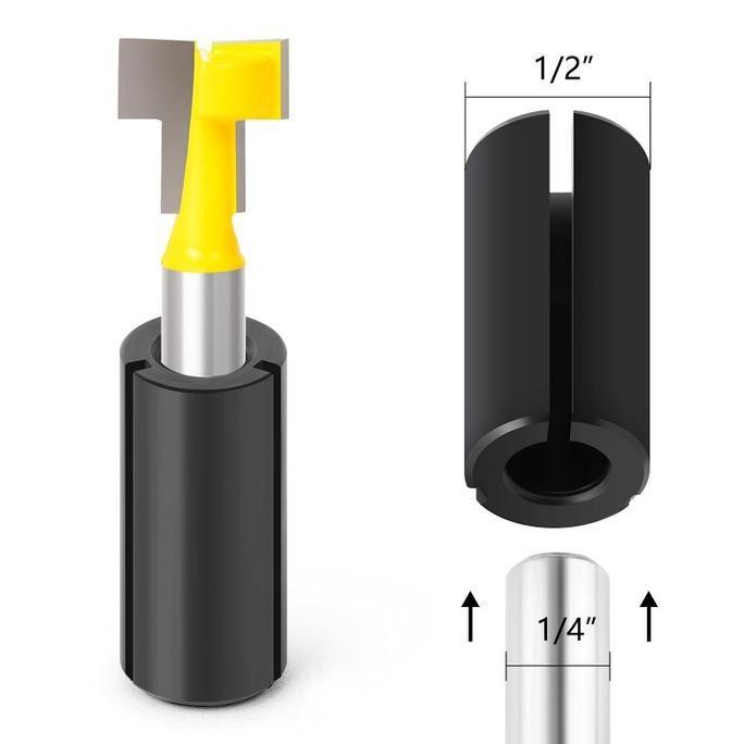 4pcs/Set Chuck Collet Sleeve 12,7mm Adapter Mesin Router Adapter Collet Adaptor Router Chuck Collet 