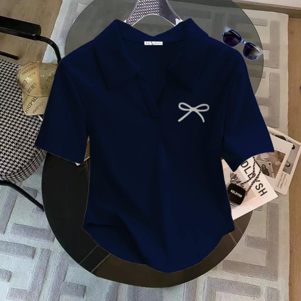 promo myra top daily polo kaos crop top polo shirt oval wanita/ crop top oval polos / kaos wanita/ t