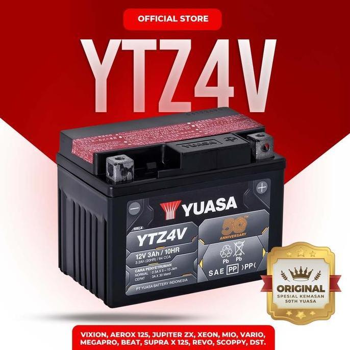 Yuasa Aki Motor YTZ4-V MF (PENGIRIMAN KURIR YUASA)