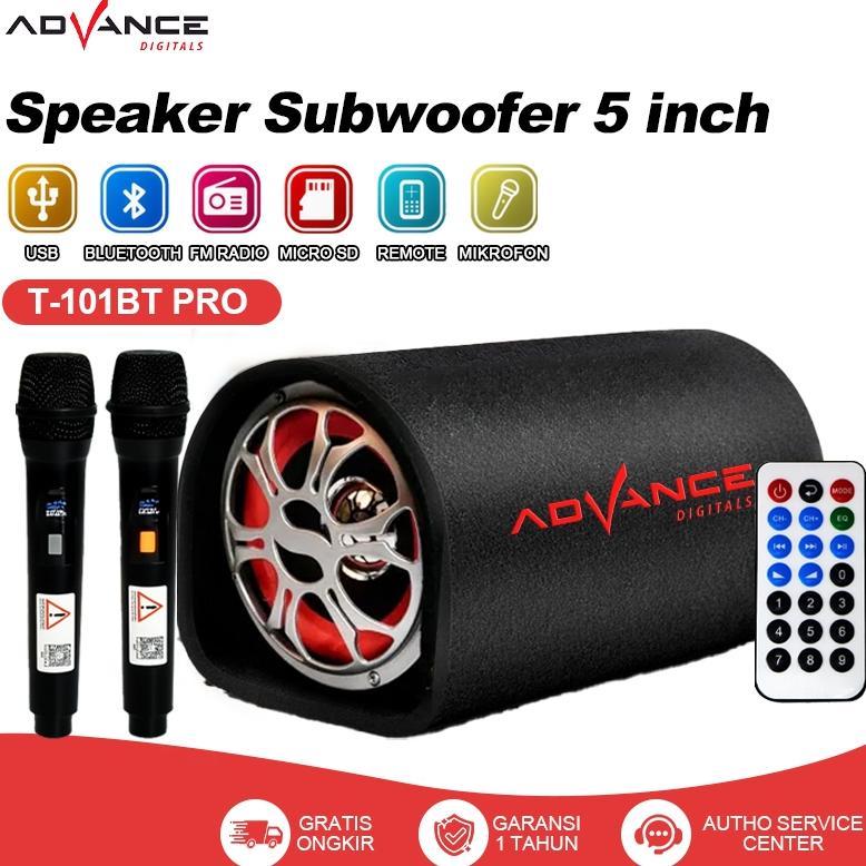 Advance Speaker Bluetooth Bass T-101BT PRO Speaker Subwoofer Bluetooth Untuk Mobil Sepiker Bluetooth