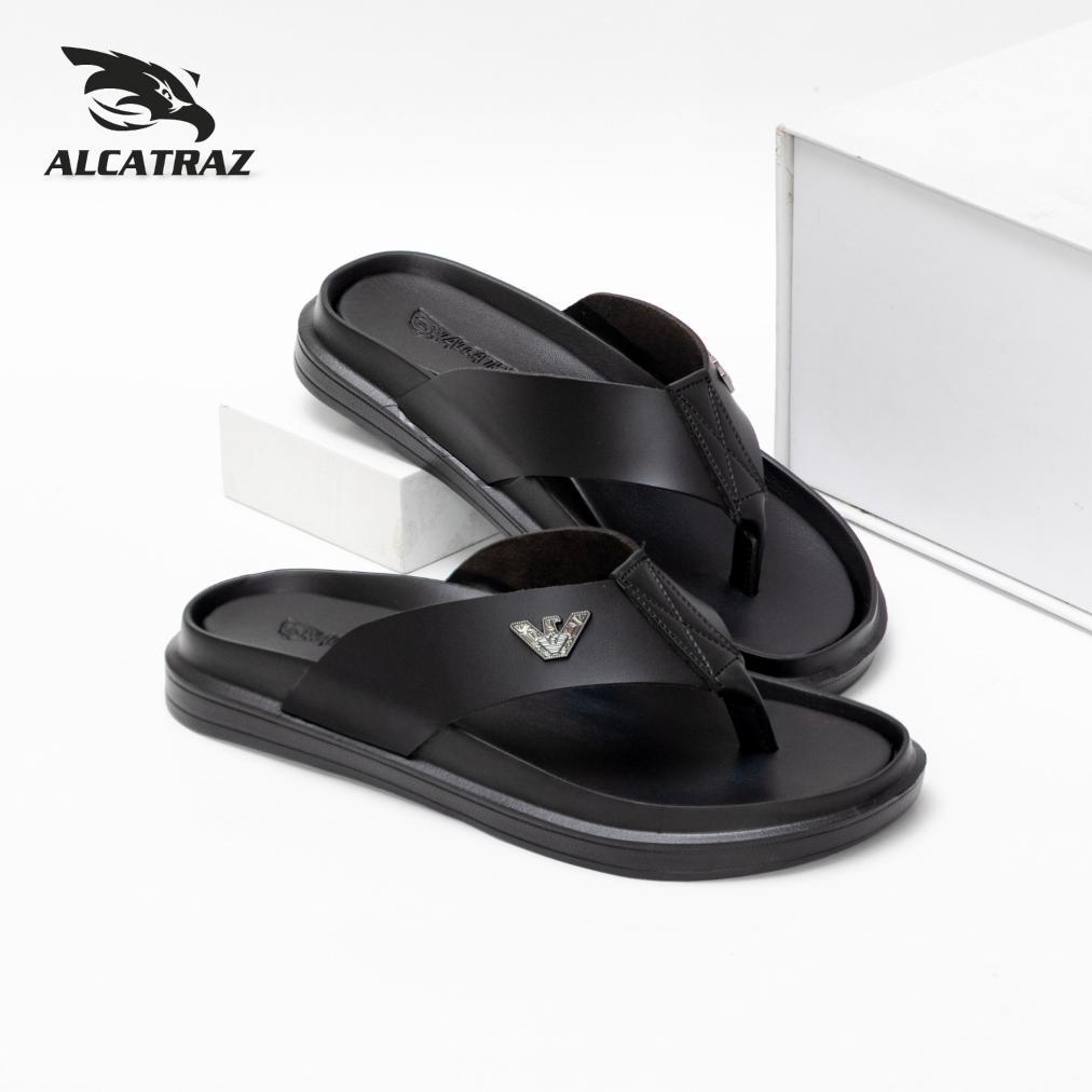 Diskon Alcatraz Sandal Jepit Kulit Pria Mewah Ringan Anti Licin