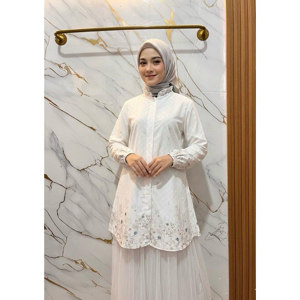 Aluna Tunik Muslim Wanita/ Atasan Tunik wanita lengan panjang/ Bahan Katun Milea