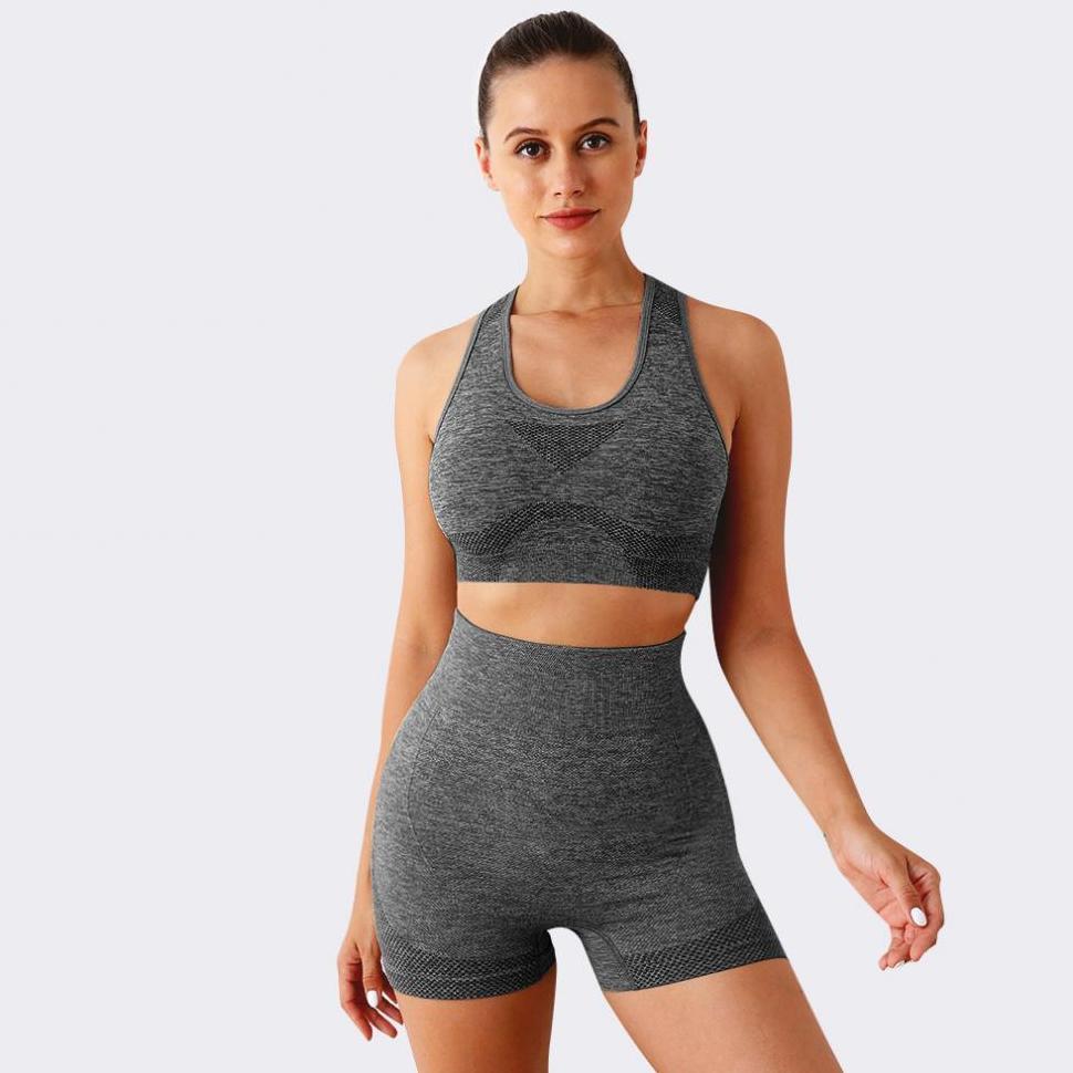 ORIGINAL 1 SET SPORT BRA DAN CELANA PENDEK OLAHRAGA UNTUK FITNES GYM ZUMBA KEKINIAN