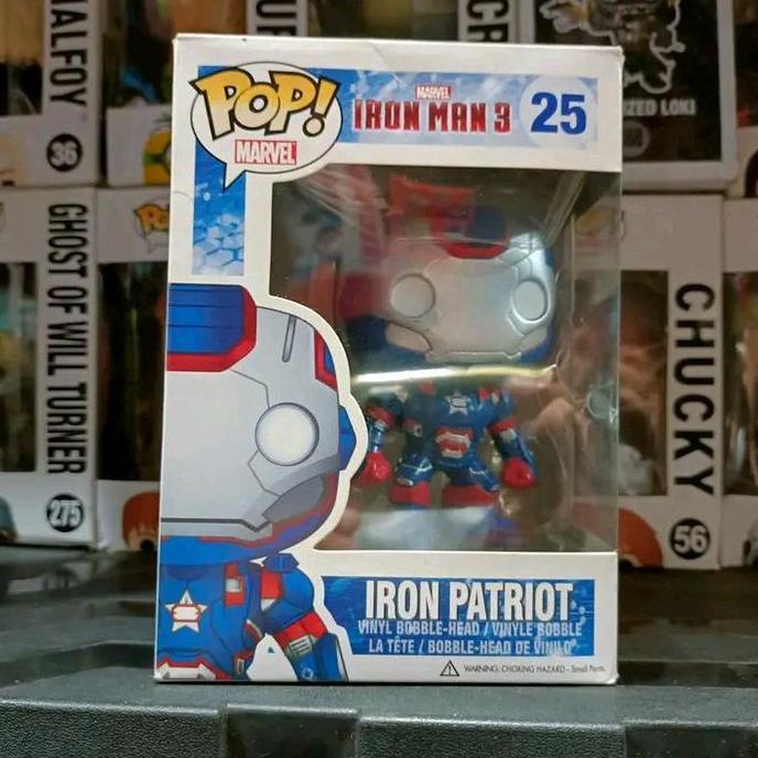HOT SALE MAINAN ACTION FIGURE FUNKO POP IRON PATRIOT IRONMAN 3 TINGGI SEKITAR 4 INCH VINYL FIGURE RE