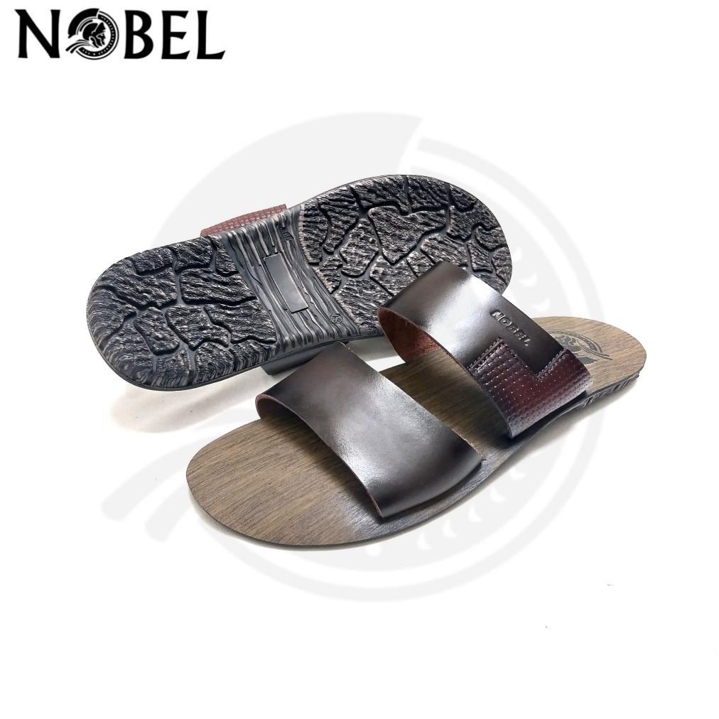 Free Ongkir Nobel Stone-04 Sandal Slide Selop Kokop Kulit Pria Dewasa Terbaru | Sandal Pria Untuk Le