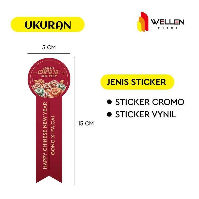 WELLEN PRINT - Cetak Sticker Label Stoples Hampers Imlek /  Print Stiker Parcel Chinese New Year Ham