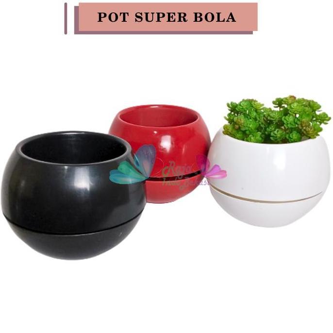Pot Super Bola Merah Bata Pot Bulat Vienna Merah Bata Coklat Besar Pot Bola Vienna 677 676 Anggrek M