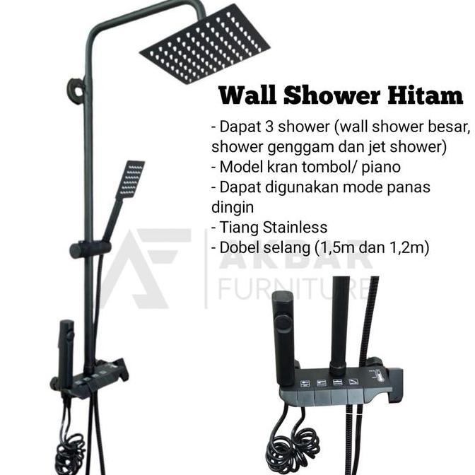 ll Shower Panas Dingin Piano/ Dobel Shower Besar dan Kran Piano