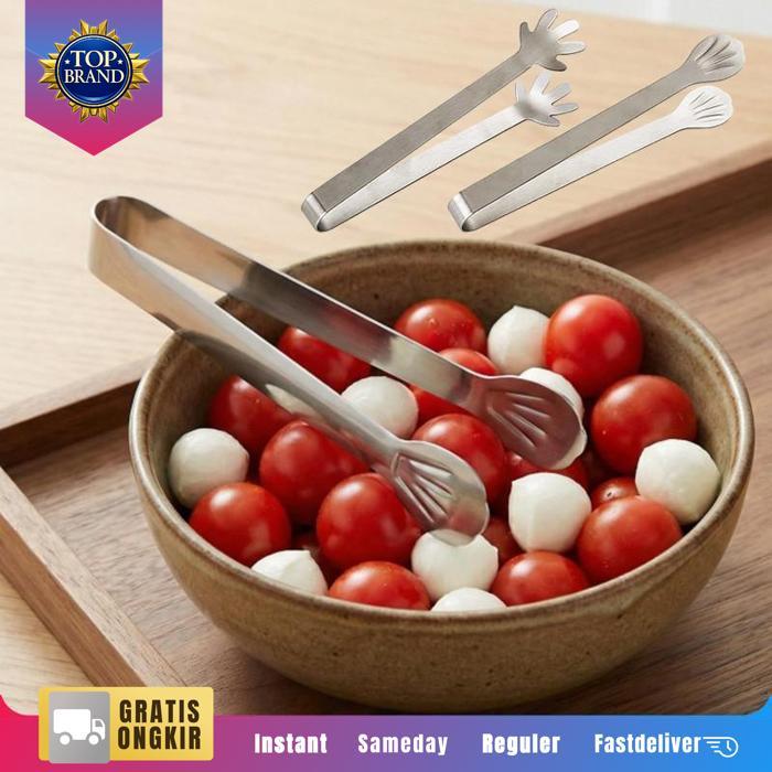 Ice Tongs Mini Stainless Steel Capitan Es Batu Kecil Jepitan Es Batu Aesthetic Original