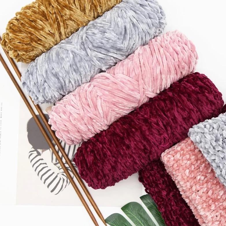 Benang rajut velvet beludru import / velvet yarn bludru / velvet chenille