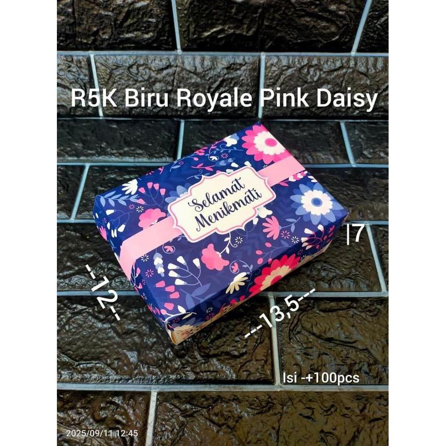 <<<<<] Dus Kue R3, R5, R6 Motif Biru Royal Pink Daisy / Box Kue Motif PER PACK