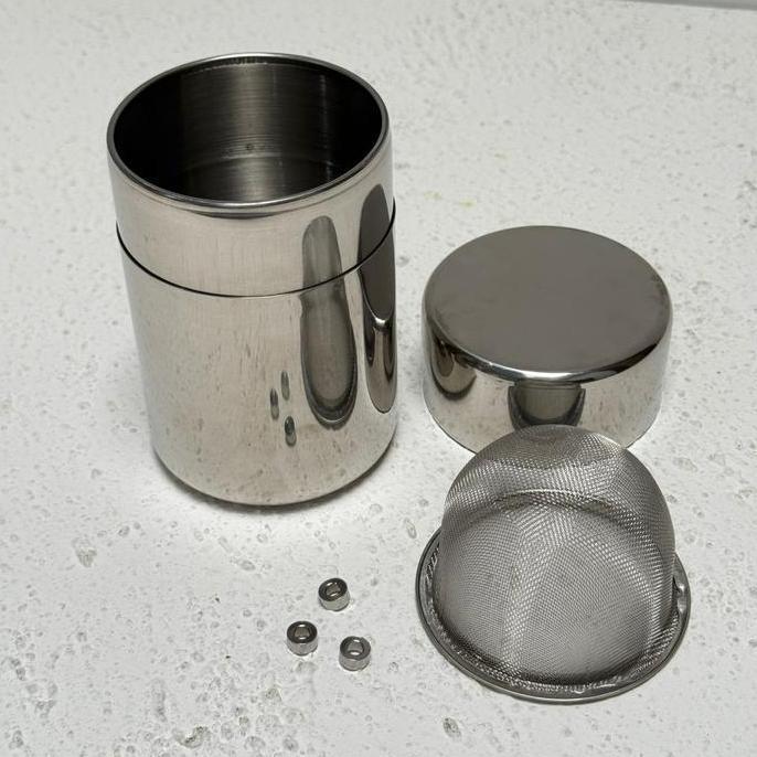 Kontainer + Saringan Bubuk Matcha - Stainless Steel Container + Mesh