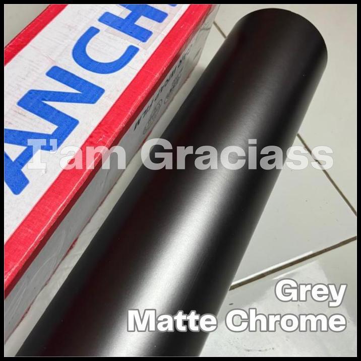 Stiker Skotlet Mobil Grey Matte Chrome Fanchi Premium Grey Metallic Doff Lebar 152Cm Terlaris
