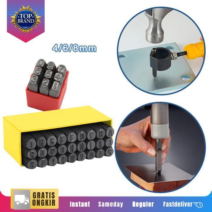 36Pcs/Set Angka Dan Huruf Ketok Besi Numbers Alphabets Printing Tool Stempel Cetakan Ketok Huruf