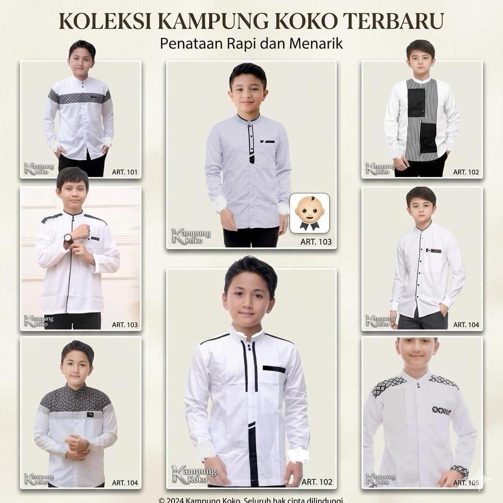 CUCI GUDANG koko anak putih anak remaja usia SD - SMP lengan panjang