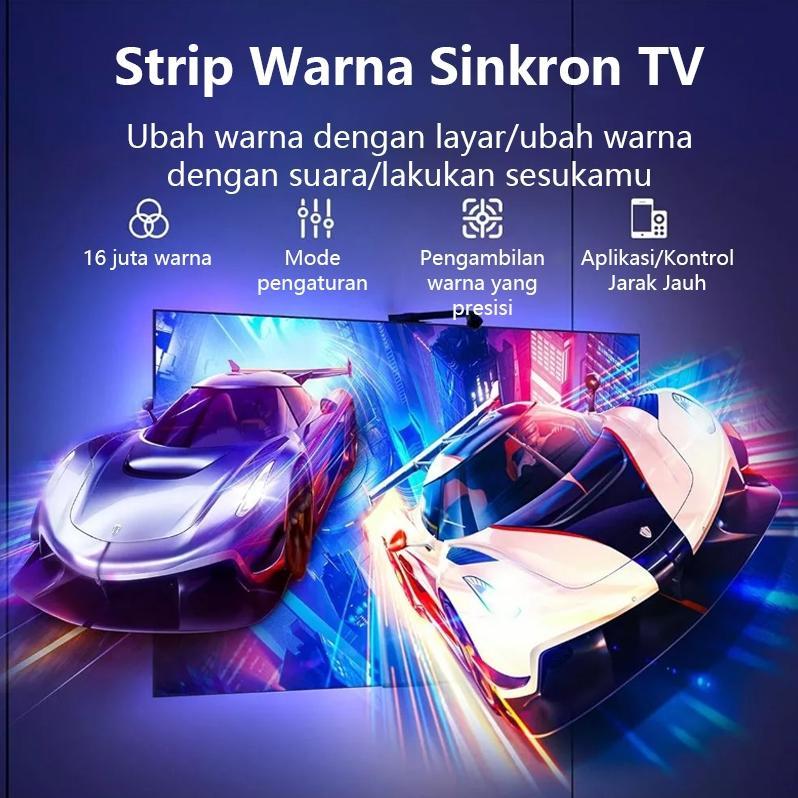 NEW Backlight TV Led Strip Lampu RGBIC PC TV Modding 3.8 Meter Dgn Lem Remote