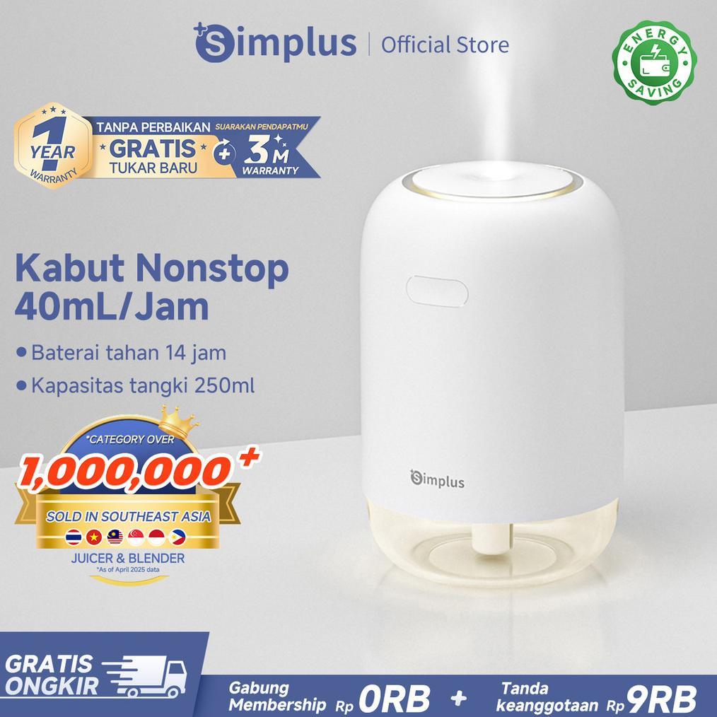 TERBARU Simplus Humidifier Rumahan Mobil Meja Tanpa Kabel Portabel Kapasitas 250ml Daya Baterai 14 J