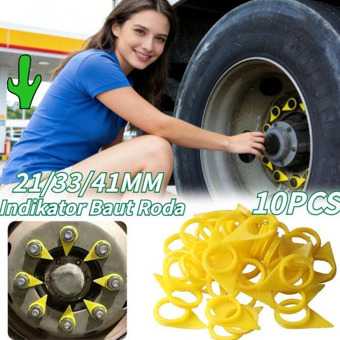 RGPOTZ Indikator Baut Roda Universal Mobil 10PCS 21/33/41MM Anti Korosi Tahan Panas Tutup Wheelnut
