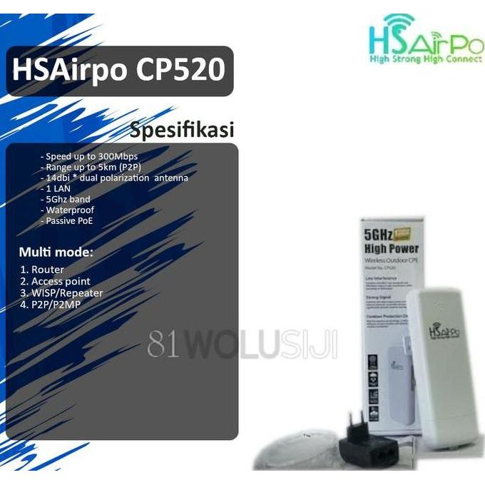 TERMURAH - HSAirpo CP520 5Ghz Wireless N 300Mbps Outdoor Router