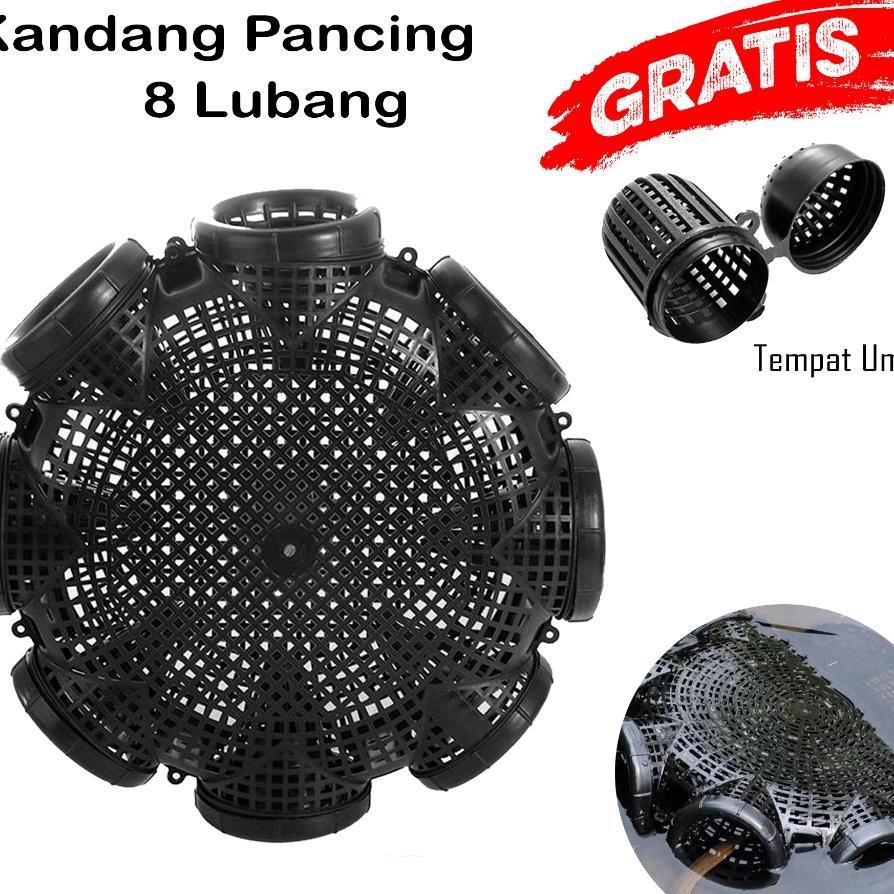 Kandang Pancing Belut Jumbo 8 Lubang / Memancing Jaring Perangkap Ikan / Udang / Bubu Bahan Plastik,
