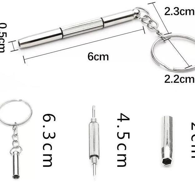 Obeng Kacamata Gantungan Kunci Mini Portable Baut Jam Key Chain Minus murah