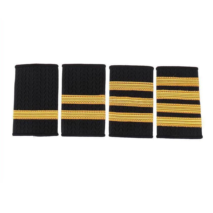 Lencana Pin Kerah Pangkat Pilot Strip / Bar Pilot Pangkat Pilot Epaulette 1-4 Gold