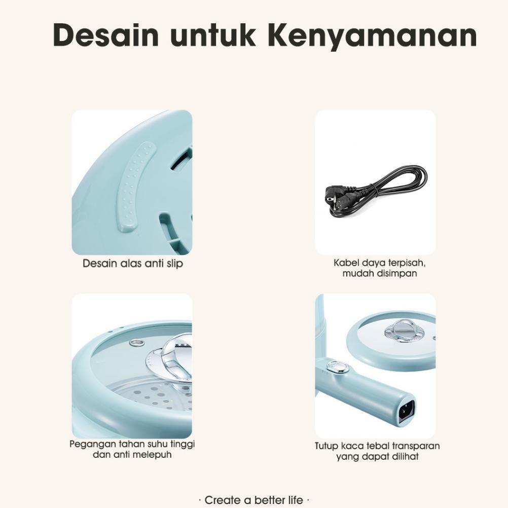 NEW SAMONO Panci Listrik 2L Anti Lengket alat dapur alat masak alat masak listrik panci mpasi bayi p