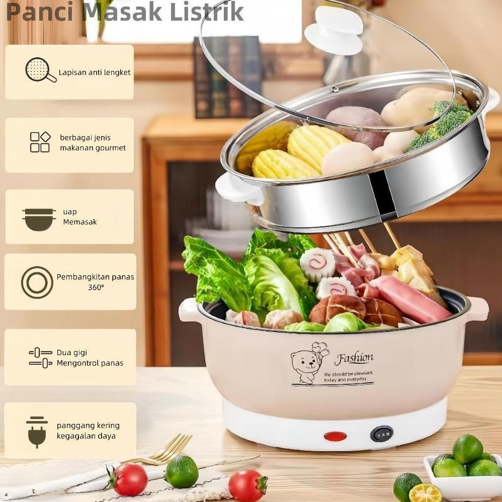 CUCI GUDANG Ekstra Besar Multifungsi Non-Stick Electric Rice Cooker Memasak Steamboat Pot Periuk Nas