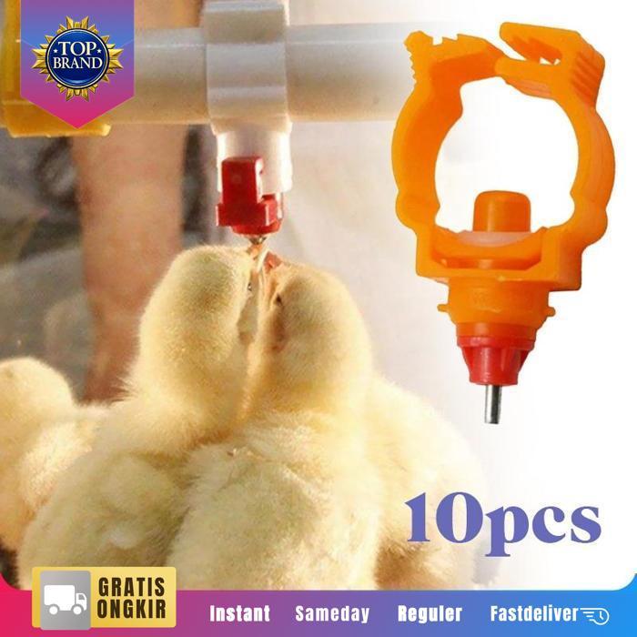 Isi 10Pcs Nipel Ayam Nipple Ayam Unggas Minum Ayam Otomatis Niple Drinker Ayam Nepel Air Minum Ayam