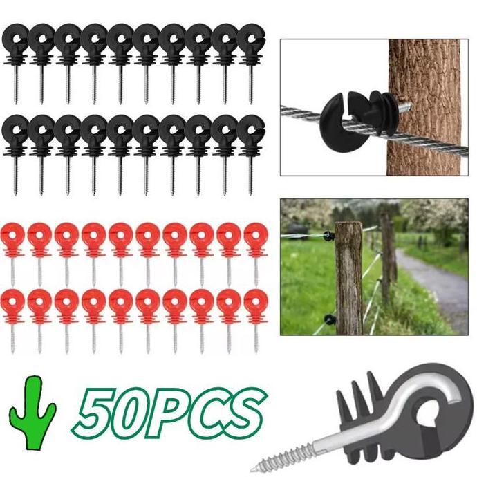 RGPOTZ 50PCS/SET Isolator Pagar Listrik Electric Fence Insulator Pagar Listrik Insulator Pagar Listr