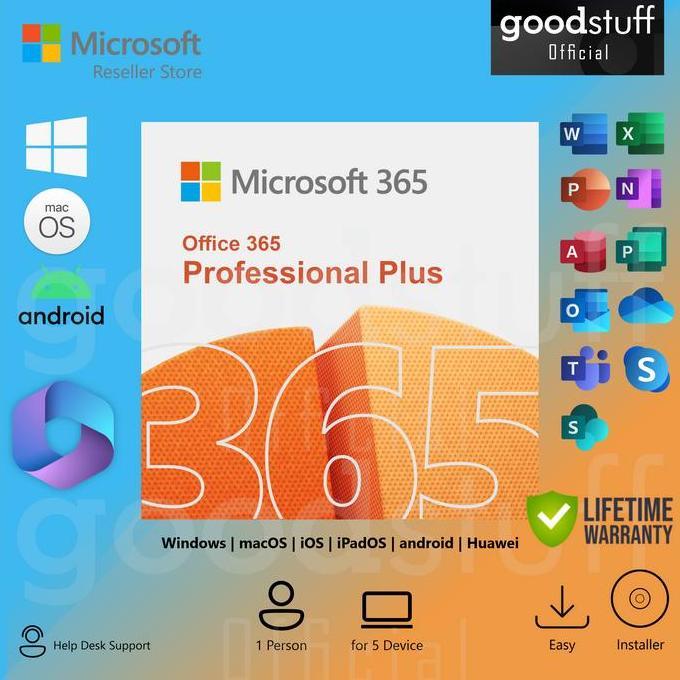 Microsoft Office 365 Original 5 Device Genuine License Lifetime