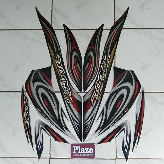 stiker striping body motor mio soul 2008 silver