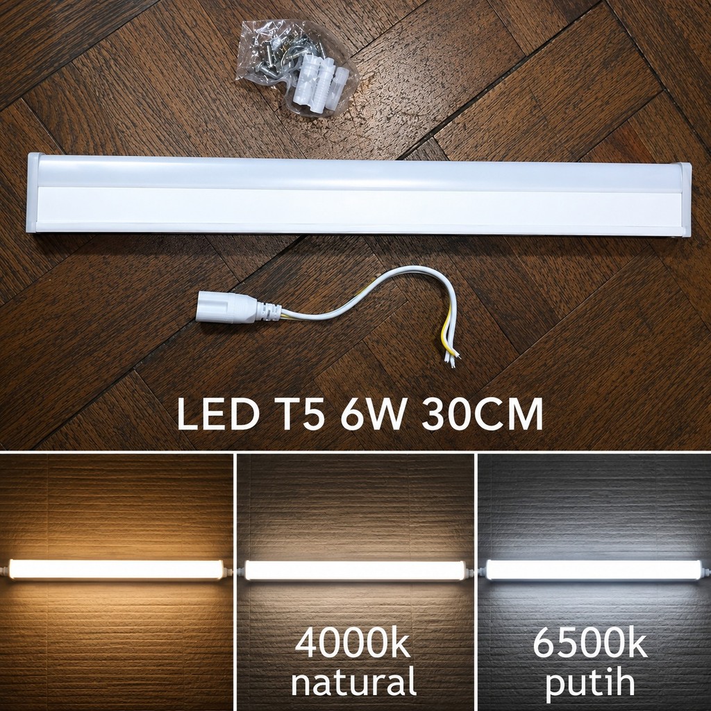 LAMPU NEON SET TL LED T5 6W 30CM / LED T5 TUBE 6 WATT