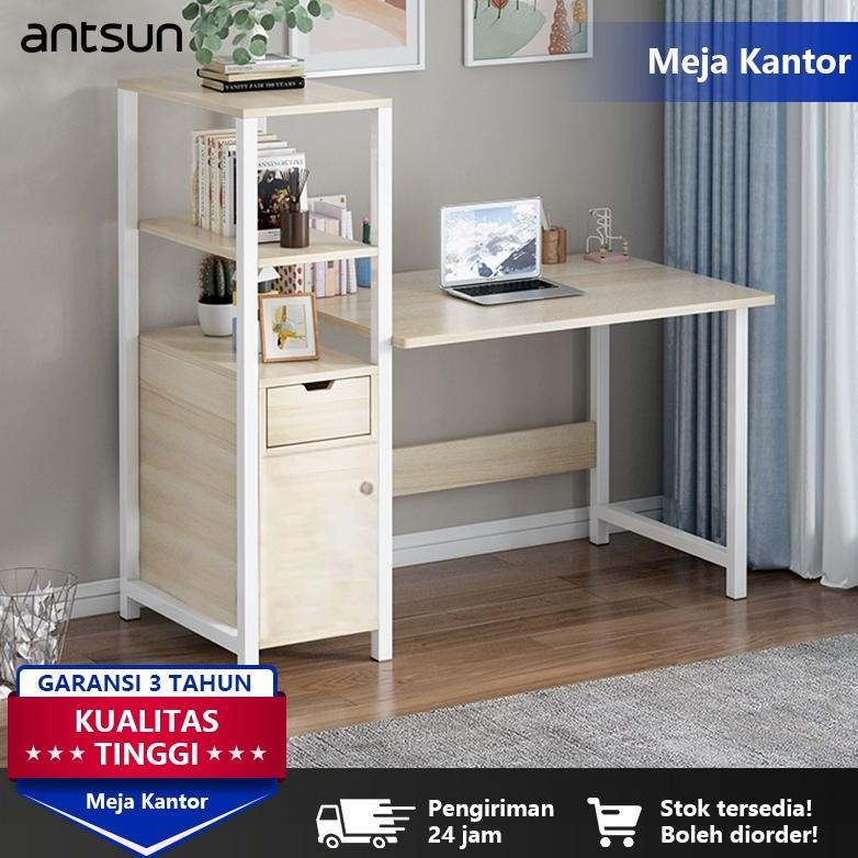 cuci gudang antsun-meja komputer minimalis/meja belajar minimalis/meja kerja/ meja kerja dengan rak 