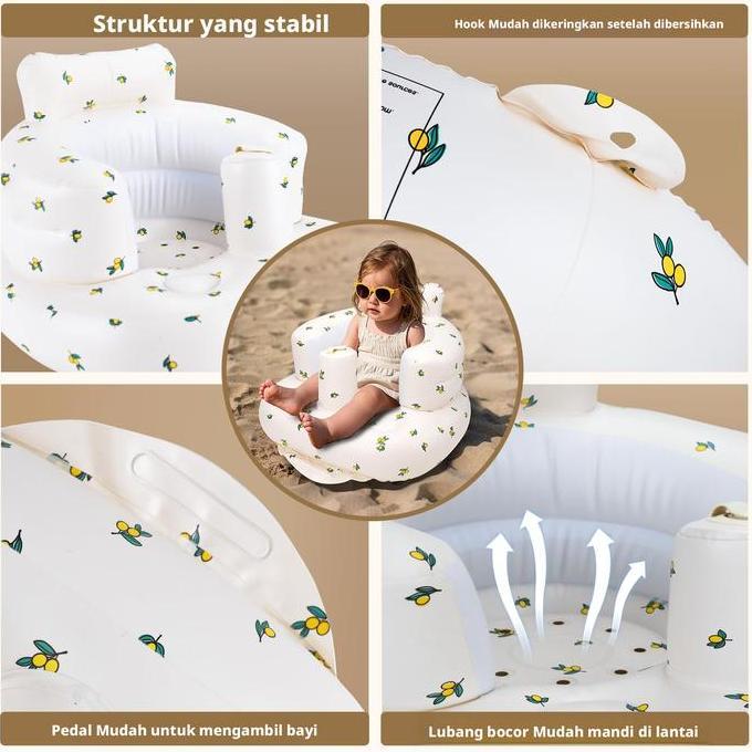 Sofa Kursi Makan Bayi belajar duduk Model Tiup balon Baby Chair Sofa Bayi Bahan PVC Dengan Music Cew