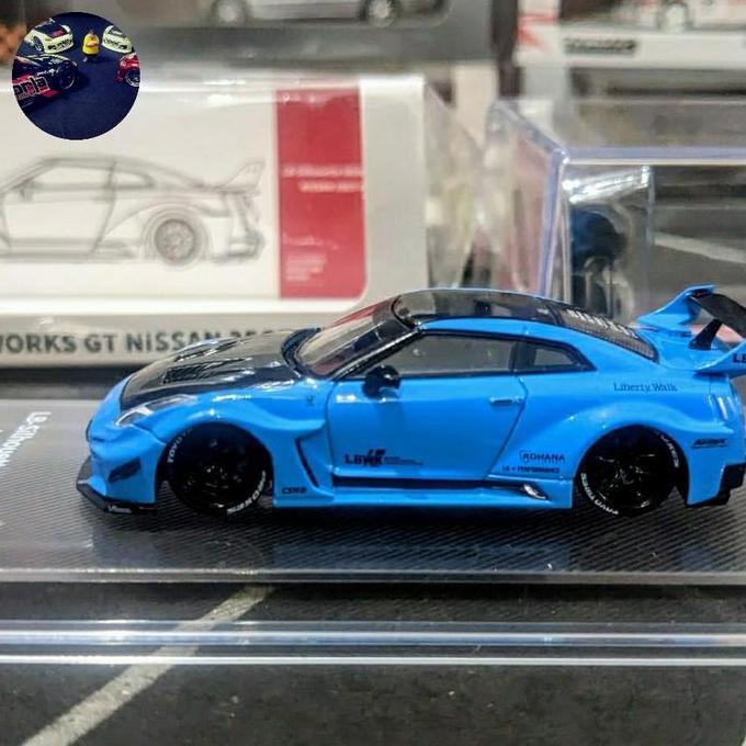 DIECAST CM MODEL LBWK NISSAN SKYLINE GTR R35 BLUE AG27