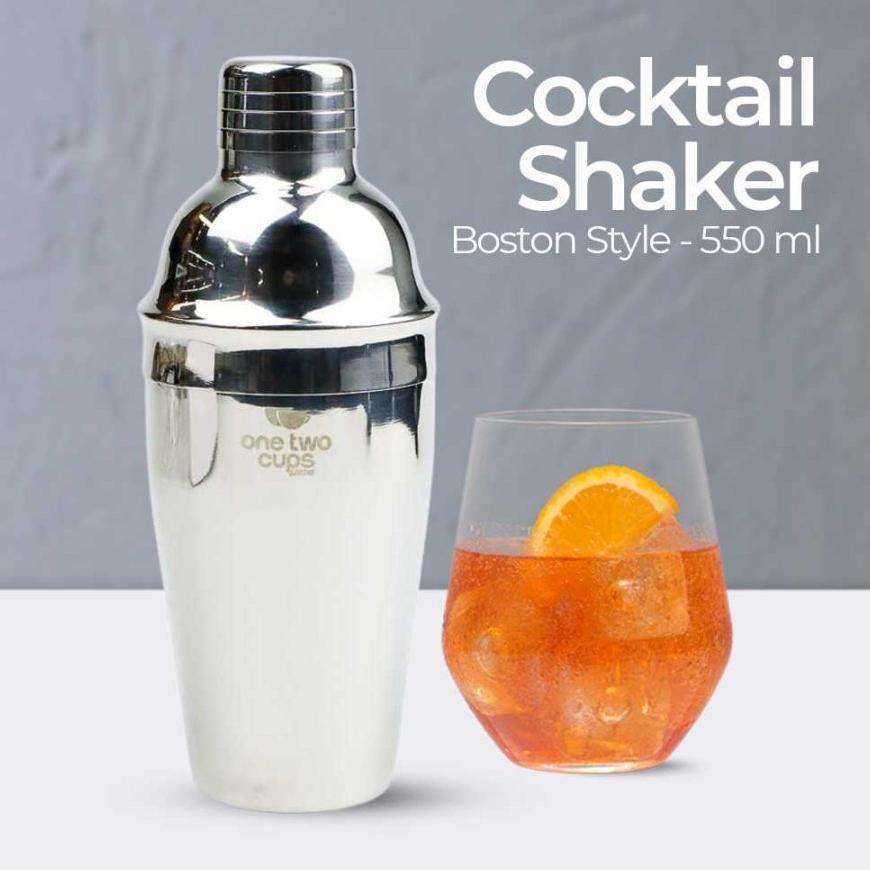 Cocktail Shaker Stainless Steel Premium 550Ml Boston Style Pengocok Campuran Minuman Alkohol Cocktai