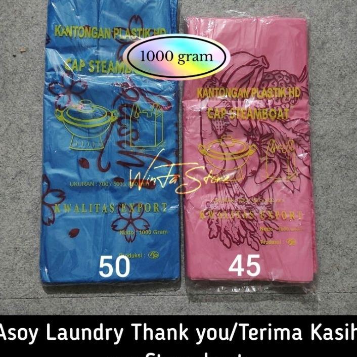 Plastik Asoy Laundry Thank You Jumbo Ukuran 45 50 Cap Steamboat 1Kg