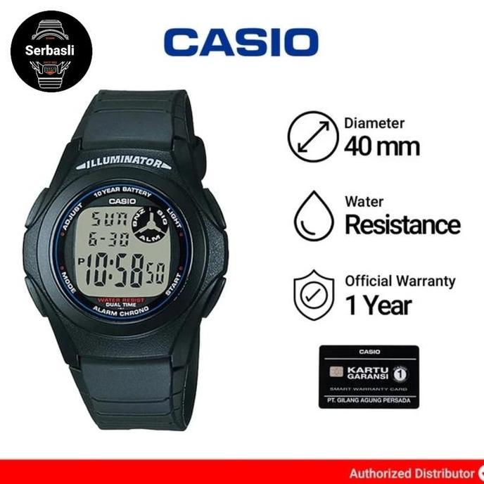 Ready JAM CASIO DIGITAL F200W / F-200W-1ADF ORIGINAL & BERGARANSI