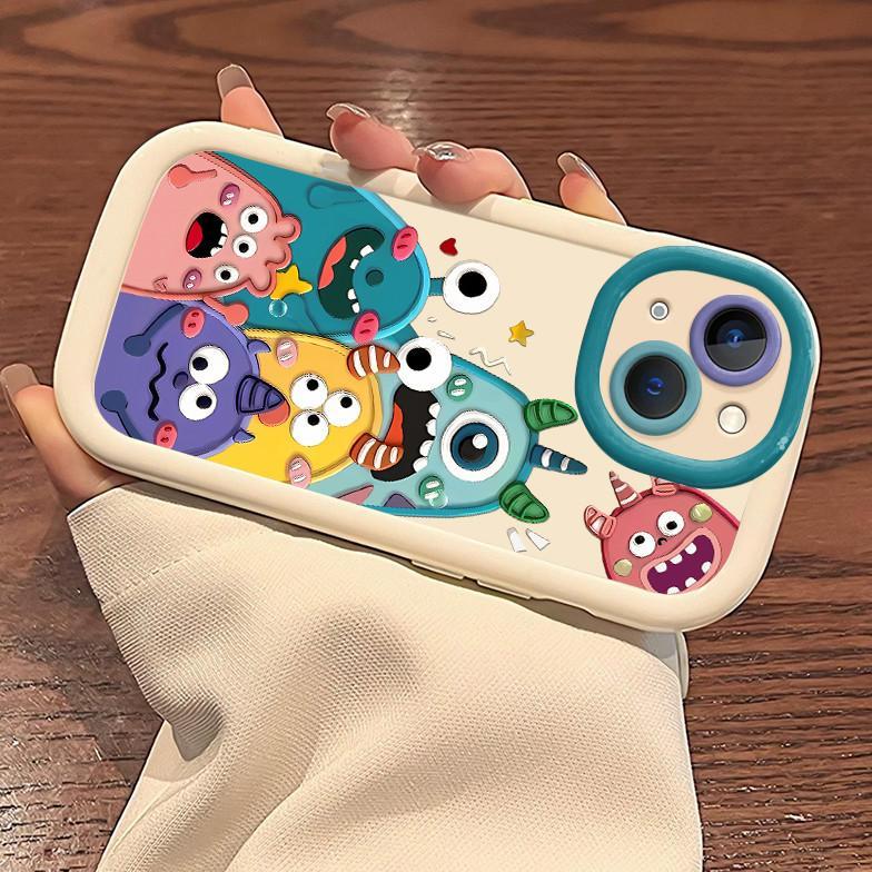 new deals kartun monster kecil case for iphone 11 13 14 15 plus 16 13 pro max ip 12 x xr xs max hp c