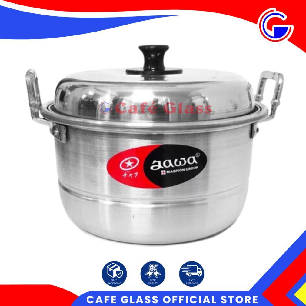 cuci gudang dandang kukus aluminium maspion jawa 20-40cm - panci saringan rebus langseng kecil mediu