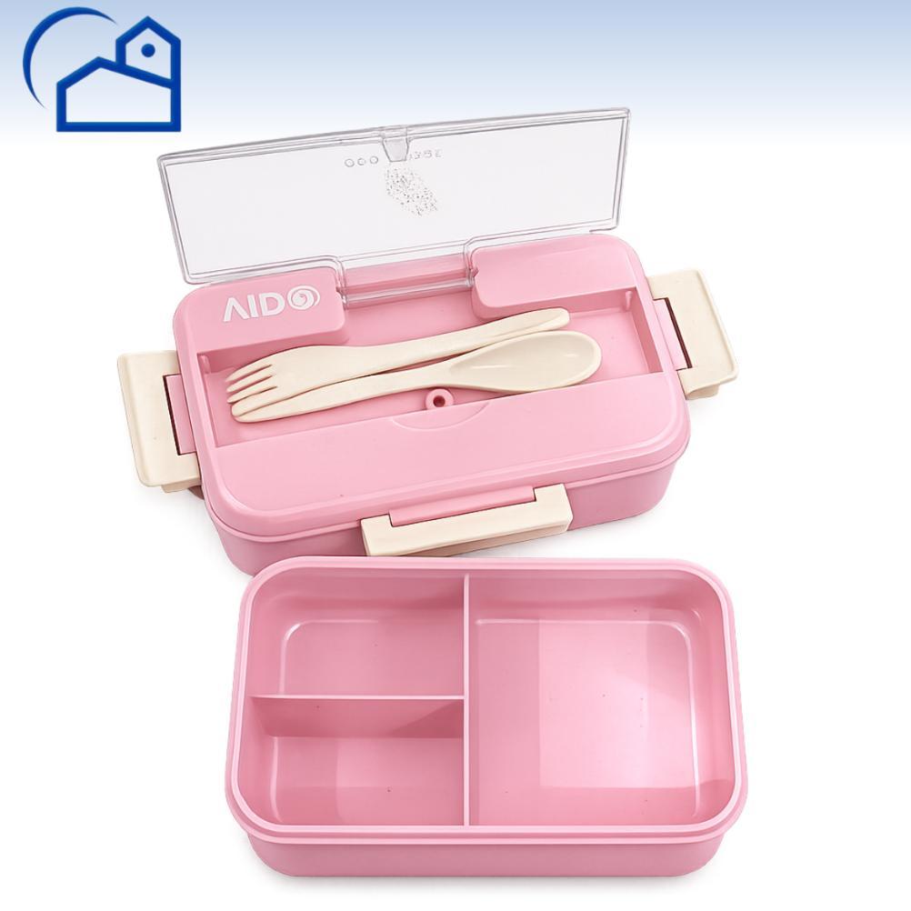 HOT DEALS HOMESTATION - GROSIR Lunch Box Set Kotak Makan Bekal 1L Free Sendok Garpu Set 31003 NO BOX