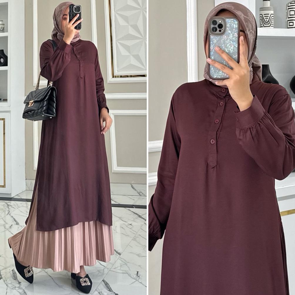 ORIGINAL KALEA tunik by ZALFA OUTFIT / Long tunik rayon twill polos premium 2026