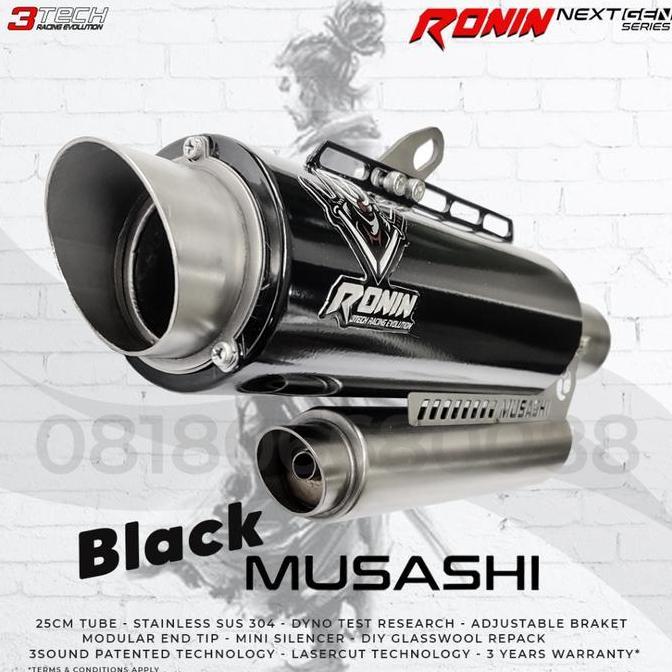 KNALPOT 3 SUARA 3tech Ronin Musashi NextGen Series Motor MATIC 150cc-160cc Fullsytem Bergaransi Resm