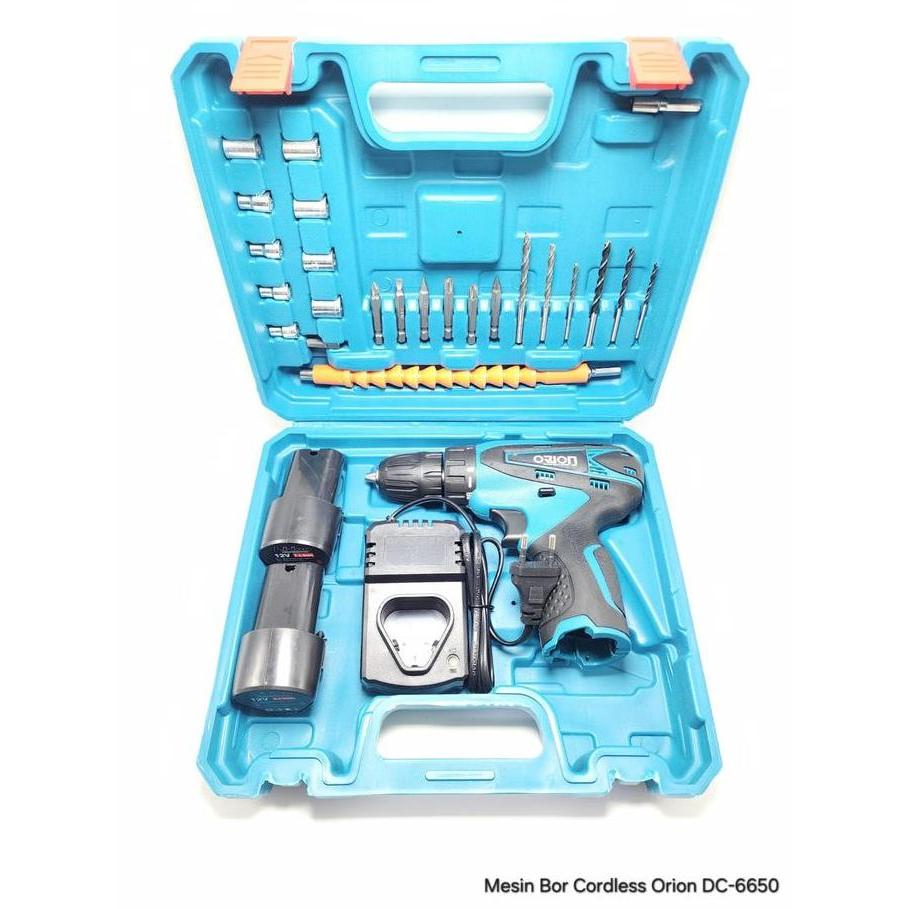 MESIN BOR / BOR CORDLESS ORION 2 BATERAI TANPA KABEL DC-6650 MUC27