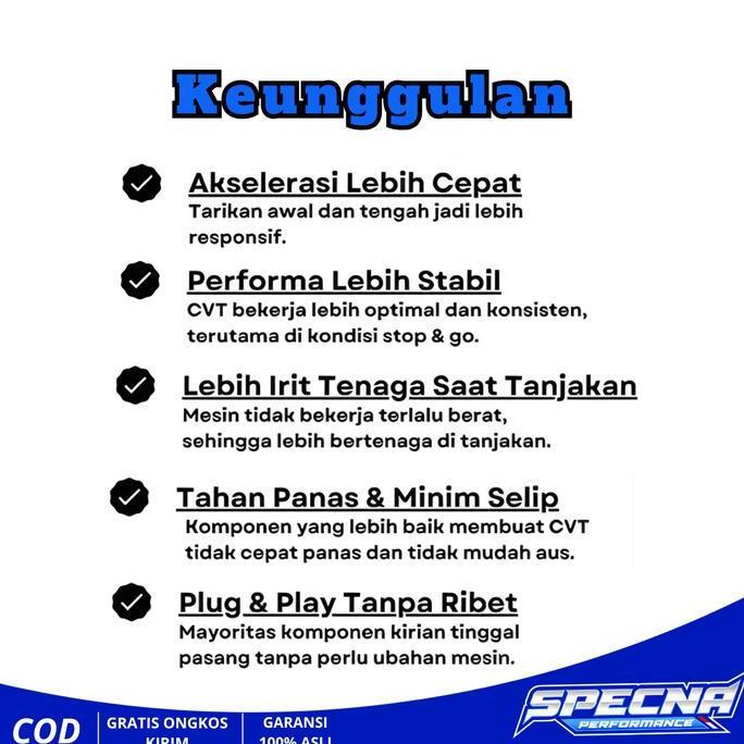 Murah Specna Paket Upgrade Upgrade Cvt Nmax Aerox Xeon M3 Mio S Kirian Cvt Upgrade Roller Racing Per